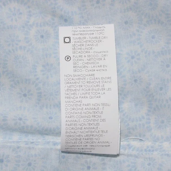 Fedeli NWT Dress Shirt Size 42 16.5 in Blue & White Cotton Blend